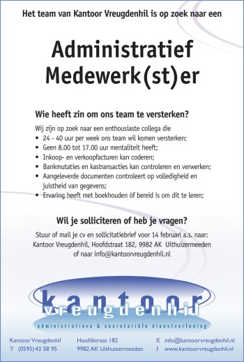Administratief medewerkster